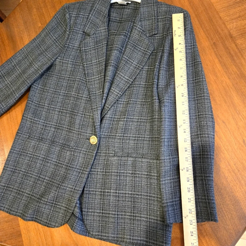 Alice Stuart Grey Plaid Woman's Jacket/Blazer Size Small - Picture 12 of 12